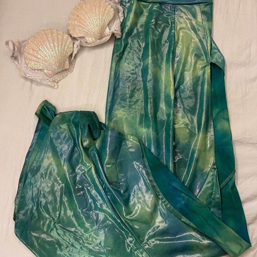 Forplay Iridescent Teal & Seafoam Mermaid Swim Skirt